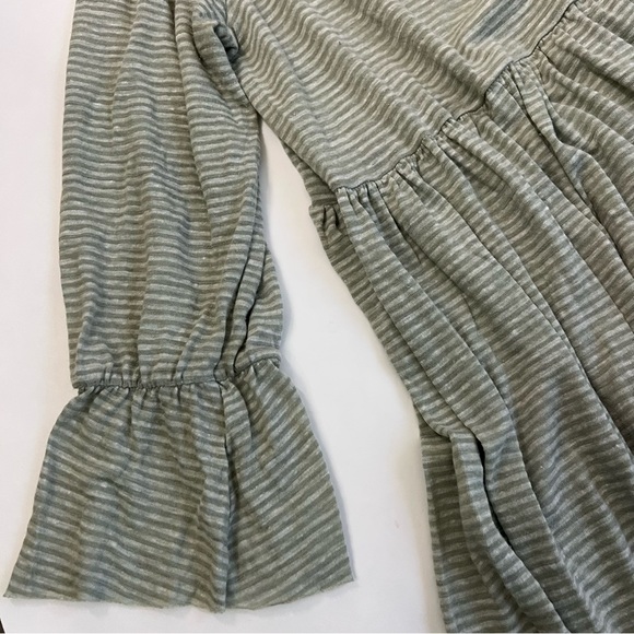 FREE PEOPLE FP BEACH Jess Dress Size Medium in Sage Green Striped - Picture 10 of 10